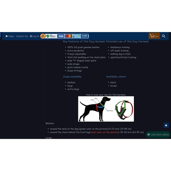 ForDogTrainers FDT H10 XL Leather Agitation Harness Brass Quick-Release Ret $170 - Picture 4 of 12